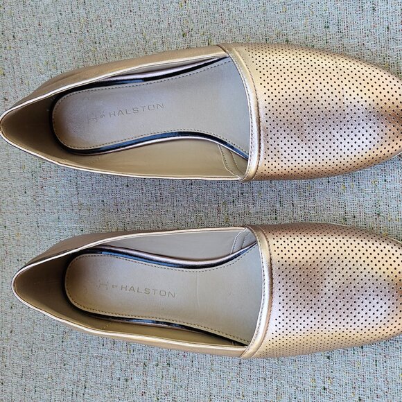 H by Halston Women "Leah" Rose Gold Perforated Leather Slip-On Loafers, Size 9.5 - Picture 6 of 15